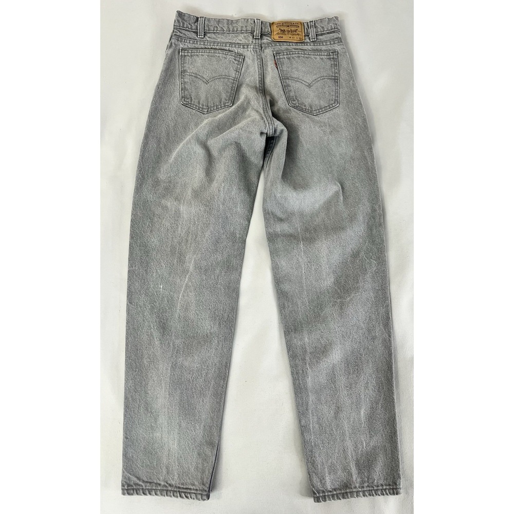 VTG 90s Levis 550 Jeans Mens 33x32 Gray Loose Comfort Fit Tapered Streetwear - Picture 6 of 16